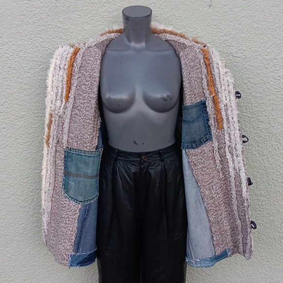 BASTARD DENIM VINTAGE UNISEX PATCHWORK LUXURY DENIM COAT/JACKET - Picture 13 of 16